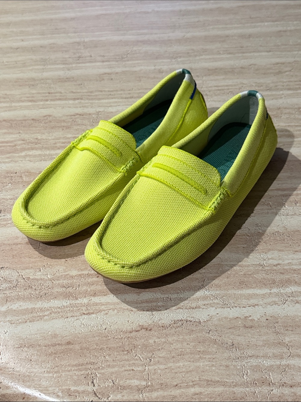 Womens Slip-On Loafers in Neon Yellow